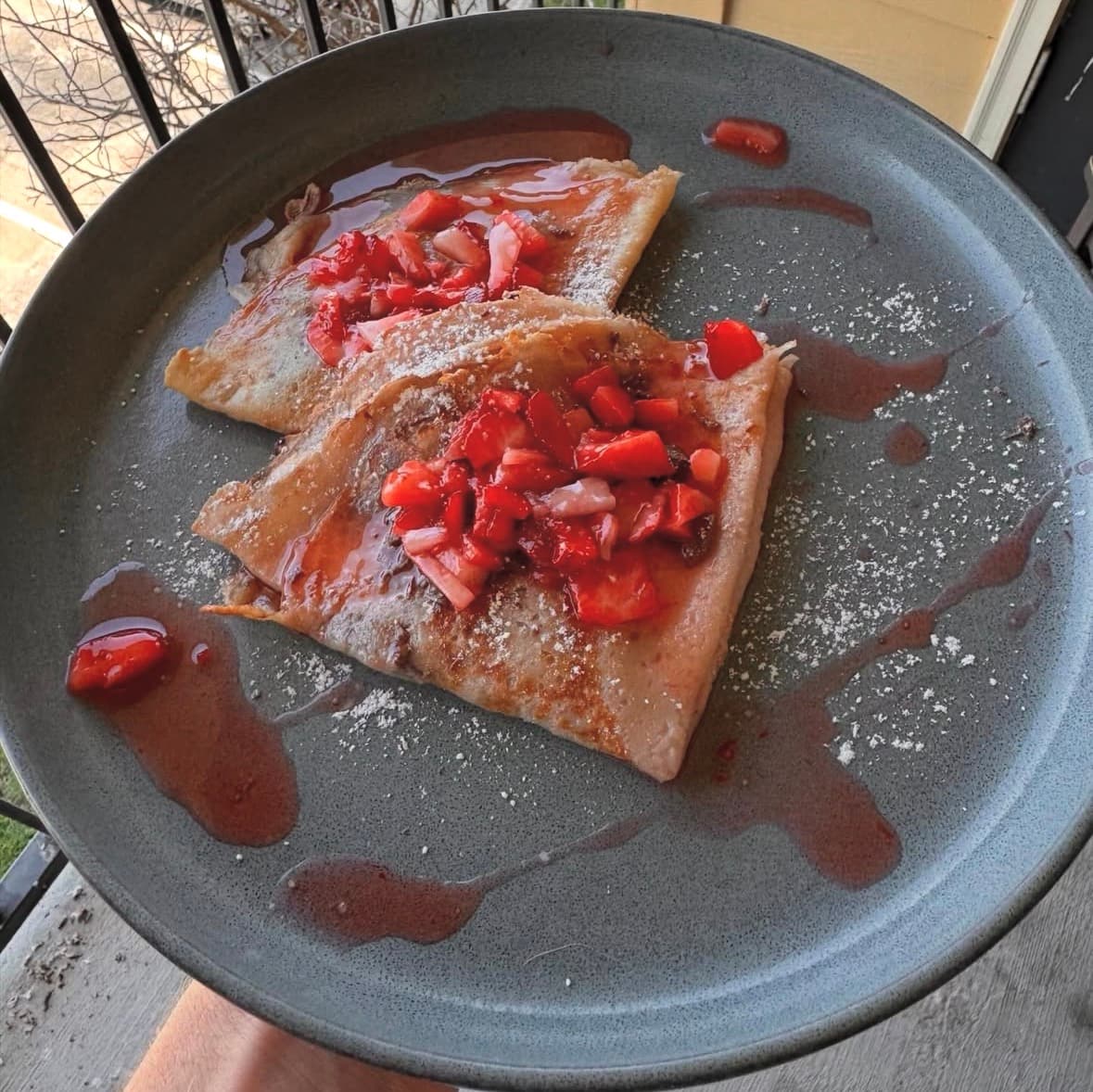 Homemade Crêpes with Macerated Strawberries