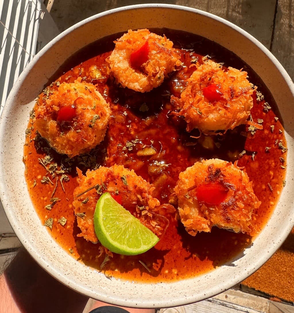 Coconut Panko Fried Jumbo Shrimp & Orange Marmalade Sauce